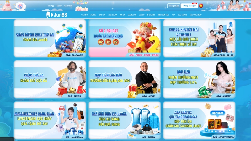 Các Nhóm Khuyến Mãi JUN88 Phổ Biến