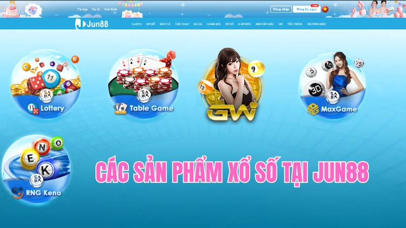 Các Sản Phẩm Xổ Số Tại JUN88