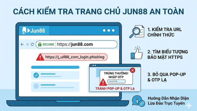 Cách Kiểm Tra Trang Chủ JUN88 An Toàn